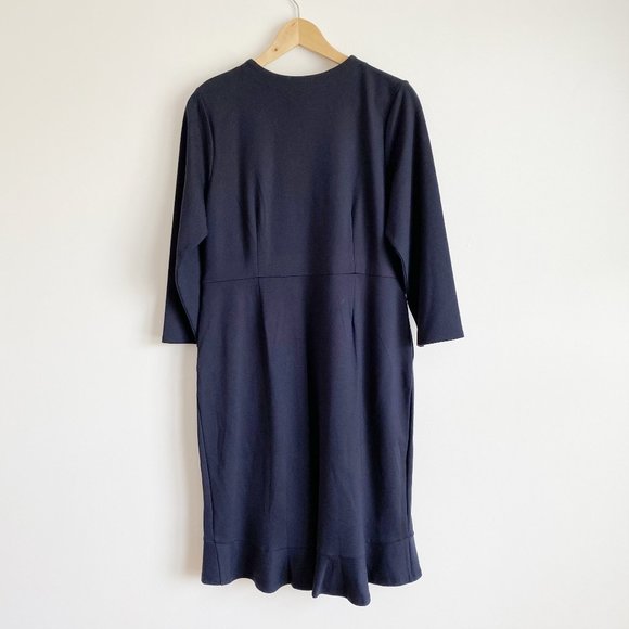 J.Jill Women's Long Sleeve Business Dress, Navy Blue, Size Medium - Picture 2 of 11